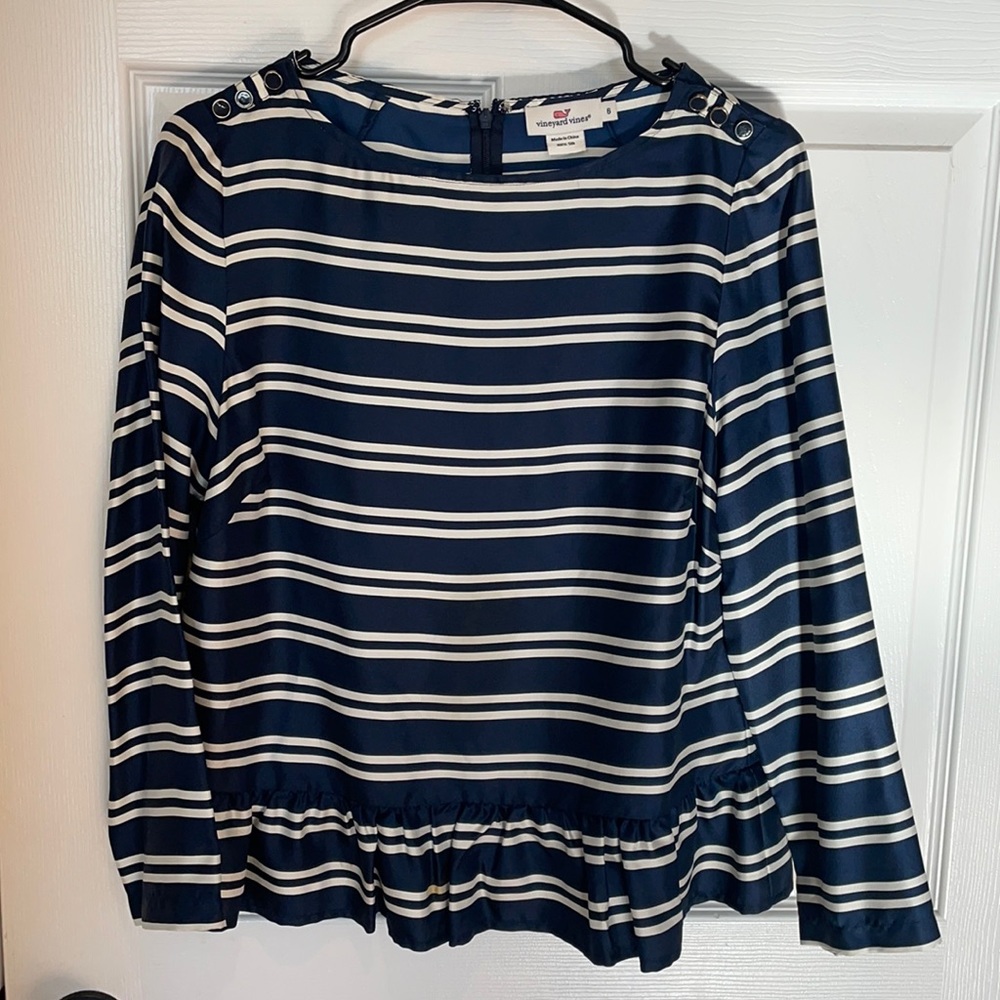 Silk peplum top